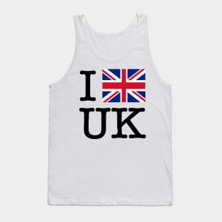 I Union Jack United Kingdom (Black Lettering) Tank Top